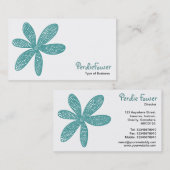 Carte De Visite Jolie fleur - Ocean Green 669999 (Devant / Derrière)