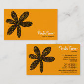 Carte De Visite Jolie Fleur - Orange (Devant / Derrière)