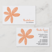 Carte De Visite Jolie Fleur - Peach FF9966 (Devant / Derrière)