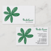Carte De Visite Jolie Fleur - Vert Forêt 006633 (Devant / Derrière)