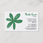 Carte De Visite Jolie Fleur - Vert Forêt 006633 (Dos)