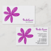 Carte De Visite Jolie Fleur - Violet profond (Devant / Derrière)
