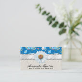 Carte De Visite Jolie Fleurs Bleues Blancs (Debout devant)