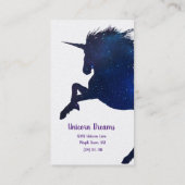Carte De Visite Jolie Galaxy Unicorn (Dos)
