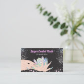 Carte De Visite Jolie Holographie Parties scintillant Nails Busine (Debout devant)