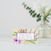 Carte De Visite Jolie lavande florale et marguerites artisanat (Debout devant)