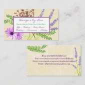 Carte De Visite Jolie lavande florale et marguerites artisanat (Devant / Derrière)