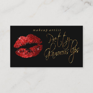 Carte De Visite Jolie lèvres glamour - Parties scintillant rouge