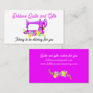 Carte De Visite Jolie machine à coudre rose
