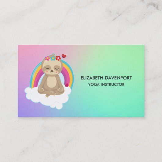 Carte De Visite Jolie machine à manger dans Lotus Position Yoga (Devant)