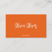 Carte De Visite Jolie Moderne Rose Orange Script Calligraphie bril (Devant)