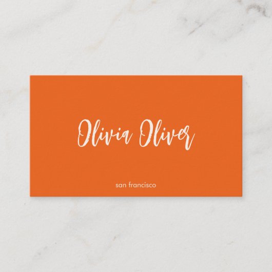 Carte De Visite Jolie Moderne Rose Orange Script Calligraphie bril (Devant)