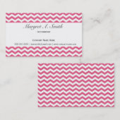 Carte De Visite Jolie, moderne, tendance rose chevron professionne (Devant / Derrière)