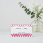 Carte De Visite Jolie, moderne, tendance rose chevron professionne (Debout devant)