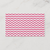 Carte De Visite Jolie, moderne, tendance rose chevron professionne (Dos)