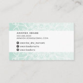 Carte De Visite JOLIE MONOGRAM moderne boho mandala motif menthe (Dos)