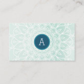 Carte De Visite JOLIE MONOGRAM moderne boho mandala motif menthe (Devant)