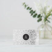Carte De Visite JOLIE MONOGRAM moderne boho mandala motif noir (Debout devant)