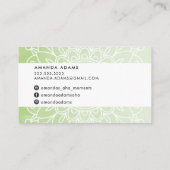 Carte De Visite JOLIE MONOGRAMME moderne boho mandala motif vert (Dos)