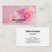 Carte De Visite Jolie oeillets rose et blanc (Devant / Derrière)