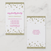 CARTE DE VISITE jolie parties scintillant en or co (Devant / Derrière)