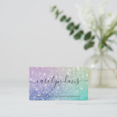 Carte De Visite Jolie Parties scintillant Holographique Fille Glam (Debout devant)