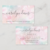 Carte De Visite Jolie Parties scintillant rose Fille Glamour (Devant / Derrière)