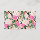 Carte De Visite Jolie peinture florale de tigre rose blanc (Dos)