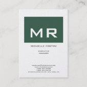 Carte De Visite Jolie perle de qualité supérieure Monogram Green W (Devant)