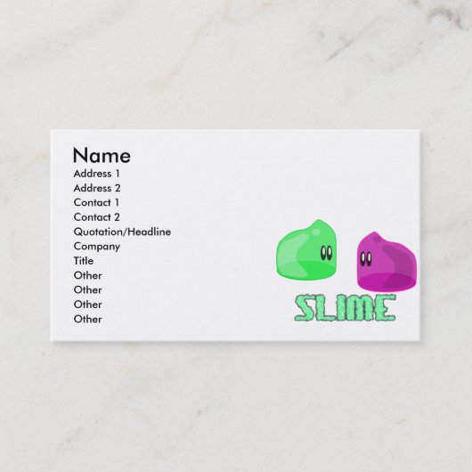 Carte De Visite jolie petite slime (Devant)