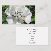 Carte De Visite Jolie photo de Fleur de Géranium Blanc (Devant / Derrière)