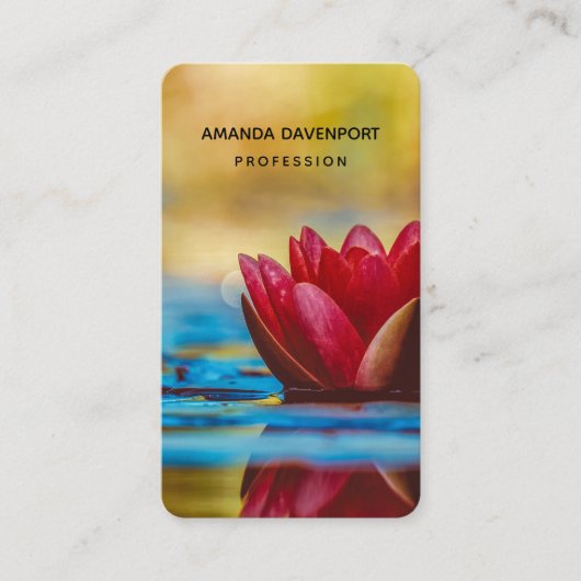 Carte De Visite Jolie photo d'une fleur de Lotus dans un étang (Devant)