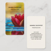 Carte De Visite Jolie photo d'une fleur de Lotus dans un étang (Devant / Derrière)