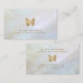 Carte De Visite Jolie Pretty Gold Foil Mère de Pearl Butterfly (Devant / Derrière)