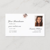 Carte De Visite Jolie Rose rose rose Plaine Initiales Blanches Pho (Dos)