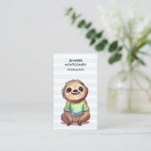 Carte De Visite Jolie Sloth portant une chemise (Debout devant)