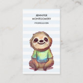 Carte De Visite Jolie Sloth portant une chemise (Devant)