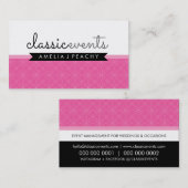 Carte De Visite JOLIE SMART moderne simple mignon classe rose noir (Devant / Derrière)