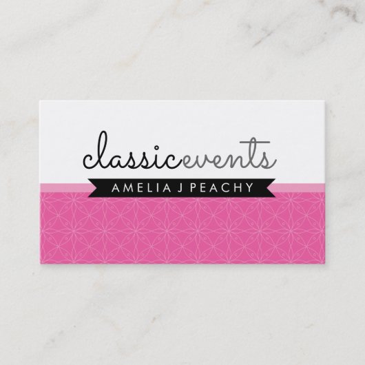 Carte De Visite JOLIE SMART moderne simple mignon classe rose noir (Devant)