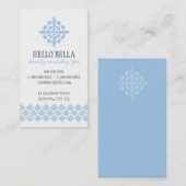 Carte De Visite JOLIE STYLISATION simple motif moderne bleu bébé p (Devant / Derrière)