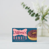 Carte De Visite Jolie Sucrerie Rétro Boutique Donut Beignet (Debout devant)