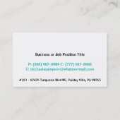 Carte De Visite Jolie télécarte de fille de couleur solide de (Dos)