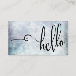 Carte De Visite Jolie typographie de Hello sur texture grunge past