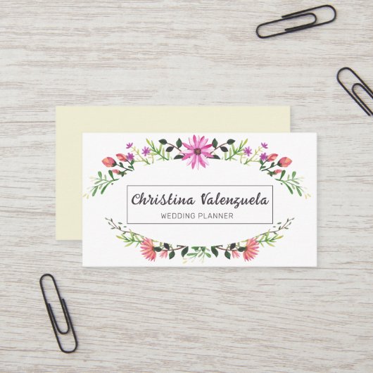 Carte De Visite Jolie Wedding planner florale (Devant/Arrière en situation)
