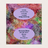 Carte De Visite Jolies Abstraites brindilles de violet vert jaune  (Extérieur déplié)