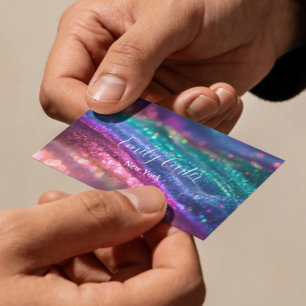 Carte De Visite Jolies couleurs néon holographiques pailletées fém