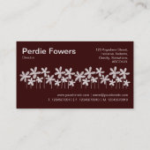 Carte De Visite Jolies fleurs - Blanc sur Brown foncé (Dos)