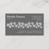 Carte De Visite Jolies fleurs - Blanc sur noir (Deux tons) (Dos)