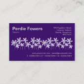 Carte De Visite Jolies fleurs - Blanc sur violet profond (Dos)