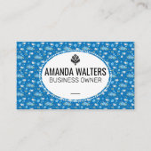 Carte De Visite Jolies fleurs blanches bleues (Devant)